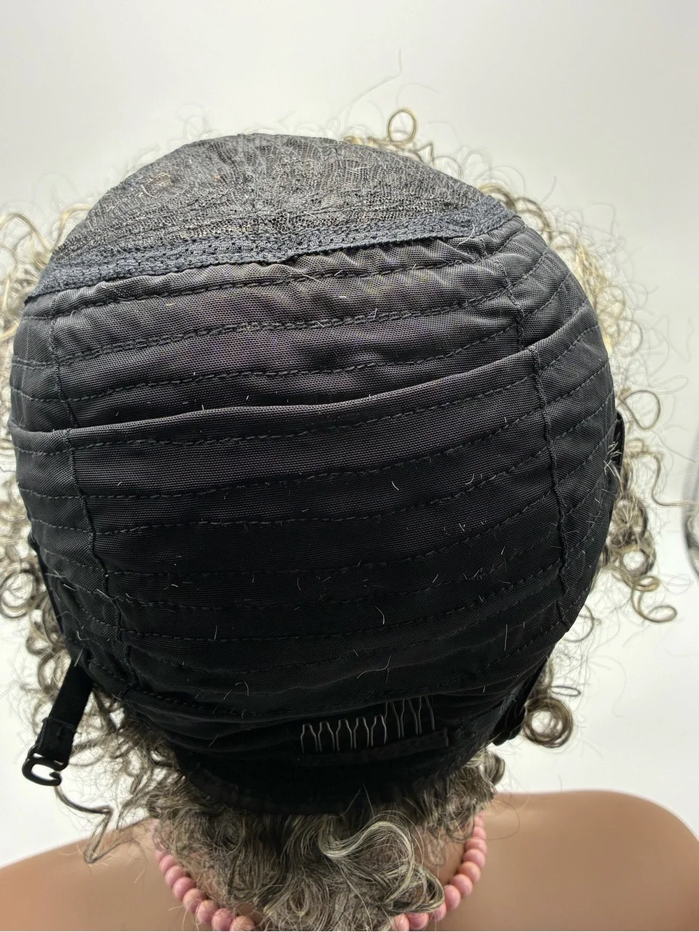 Short Curly human hair Wig in Silver Gray - Women Hair.  Human Hair
